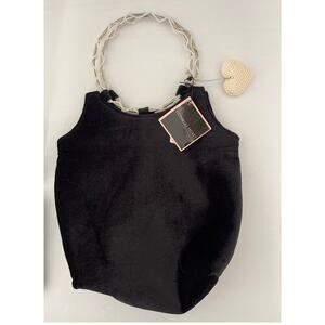 Vintage Victoria’s Secret Velvet Satchel Pearl Handle Y2K Gift Bag Pear Glacé